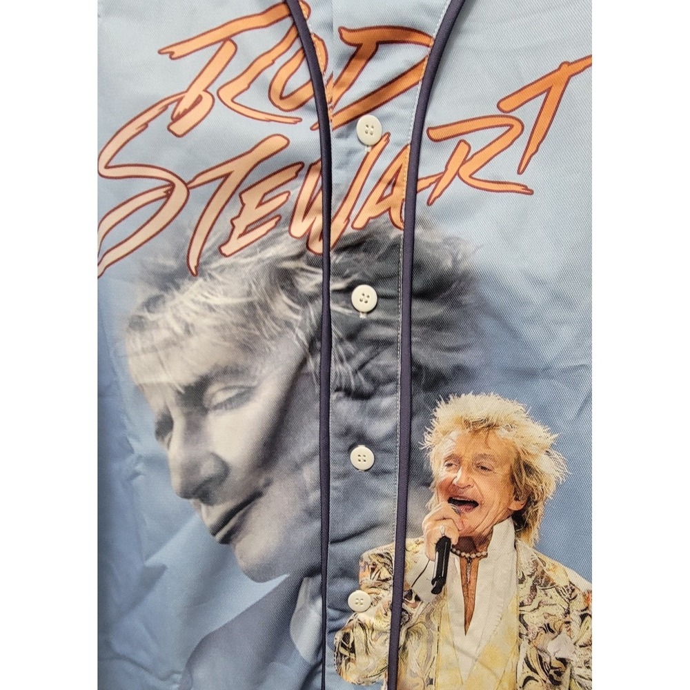 Rod Stewart One Last Time Tour 2025 Baseball Jersey Blue XL Concert Merch Shirt - Picture 3 of 6